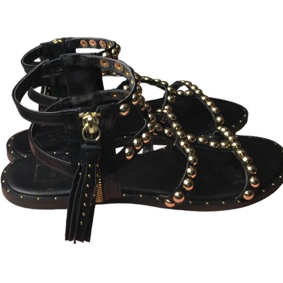 ShuShop Bina Black Studded Gladiator SAndals Size 8 - Picture 2 of 3